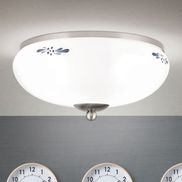 Plafón LANDHAUS 2xE27/60W/230V diá. 28 cm cromo mate/blanco