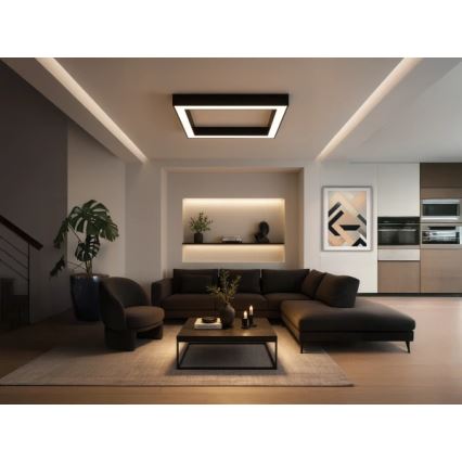 Plafón LED/130W/230V 3000/4000/6500K 100x100 cm negro