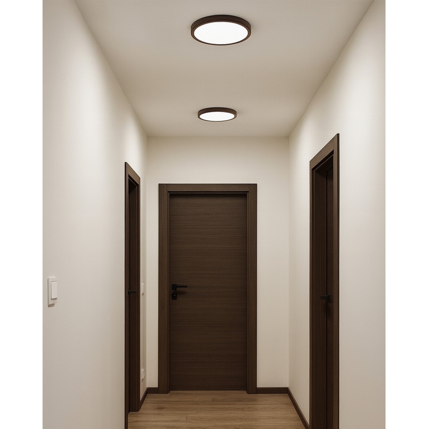 Plafón LED 18W/230V 3000/4000/6500K Ø 23 cm, marrón