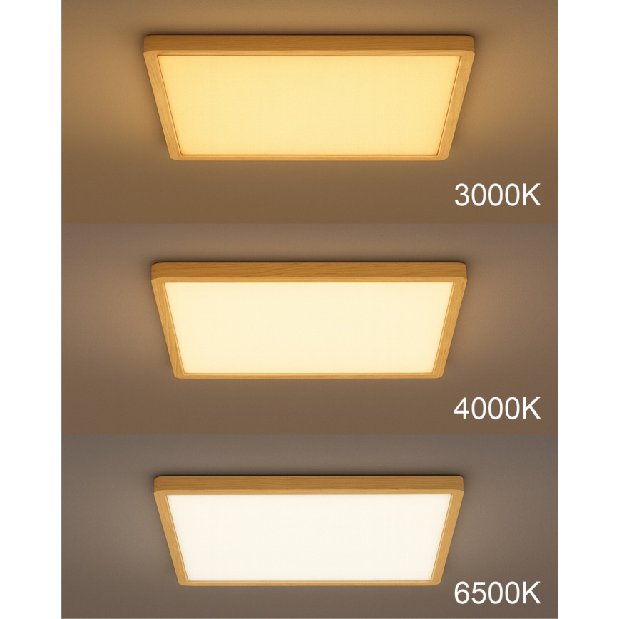 Plafón LED 24W/230V 3000/4000/6500K 30x30 cm beige