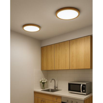 Plafón LED 24W/230V 3000/4000/6500K Ø 30 cm beige