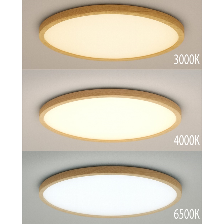 Plafón LED 24W/230V 3000/4000/6500K Ø 30 cm beige