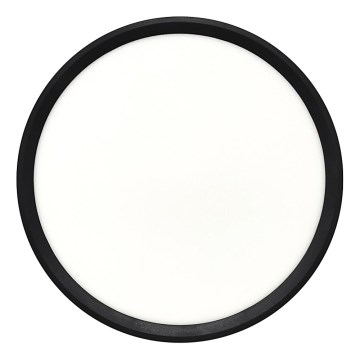 Plafón LED/24W/230V 3000/4000/6500K Ø 30 cm negro
