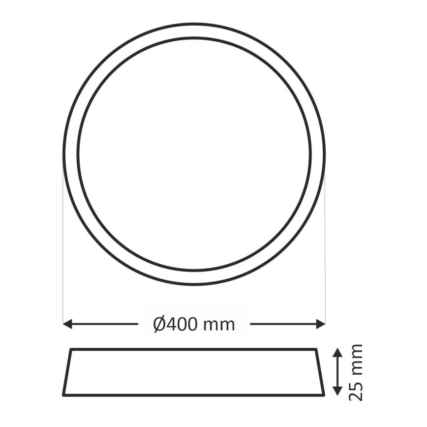 Plafón LED 32W/230V 3000/4000/6500K Ø 40 cm blanco