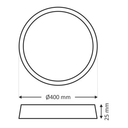 Plafón LED/32W/230V 3000/4000/6500K Ø 40 cm marrón