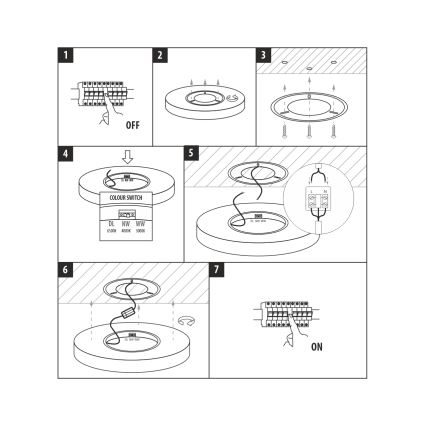 Plafón LED/32W/230V 3000/4000/6500K Ø 40 cm marrón