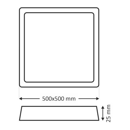 Plafón LED/40W/230V 3000/4000/6500K 50x50 cm beige