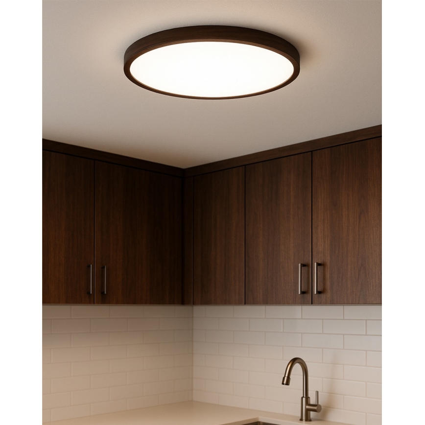 Plafón LED 40W/230V, 3000/4000/6500K, Ø 50 cm, marrón