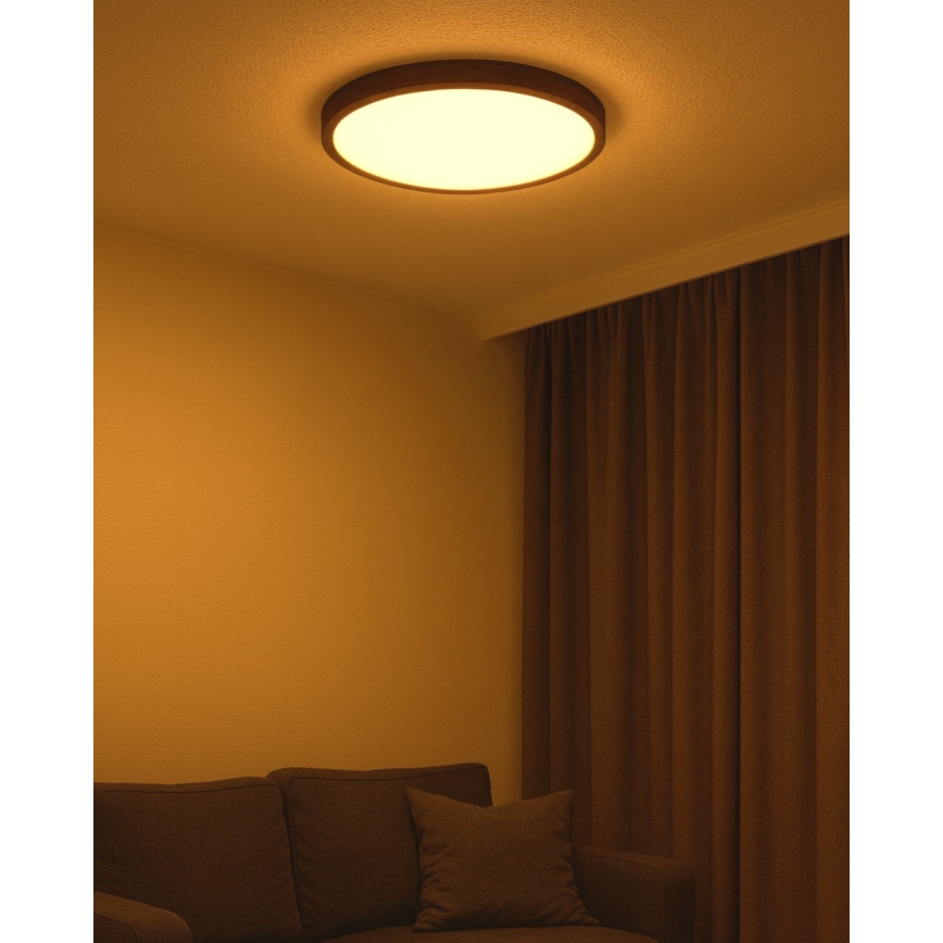 Plafón LED 40W/230V, 3000/4000/6500K, Ø 50 cm, marrón