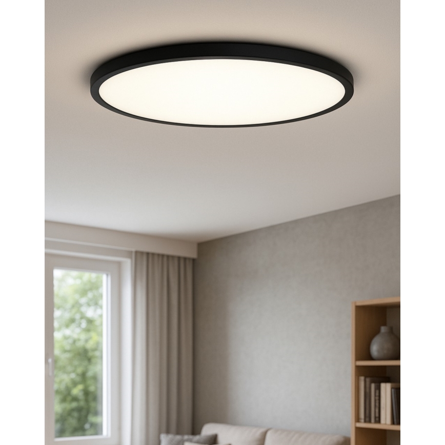 Plafón LED/40W/230V 3000/4000/6500K Ø 50 cm negro