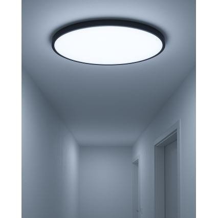 Plafón LED/40W/230V 3000/4000/6500K Ø 50 cm negro