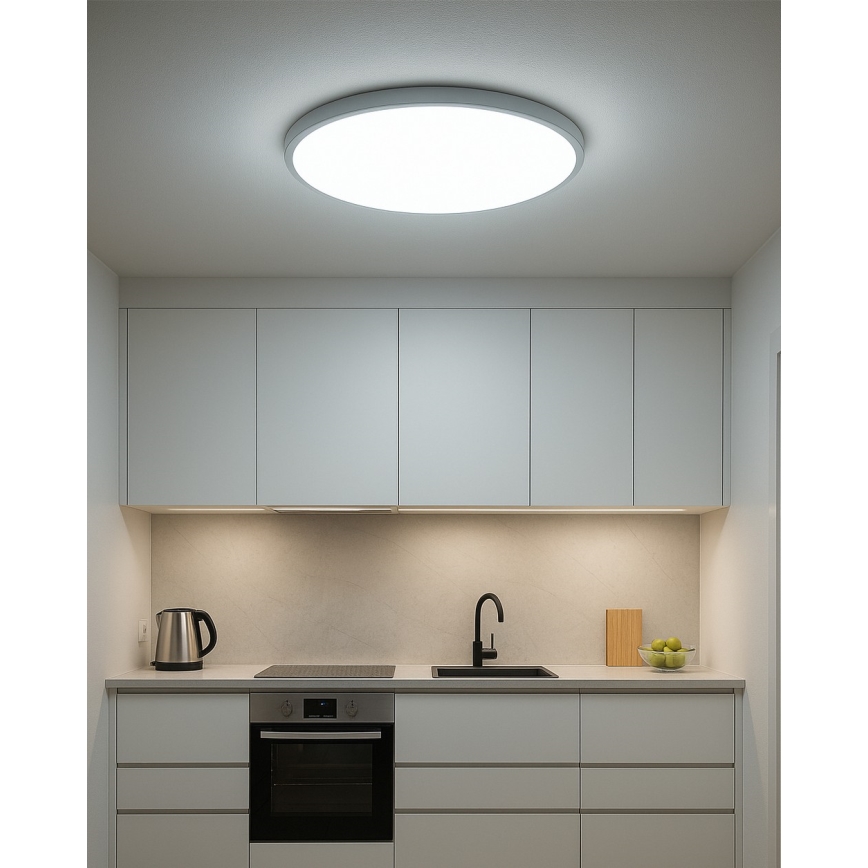 Plafón LED 40W 230V, seleccionable 3000/4000/6500K, Ø 50 cm, blanco