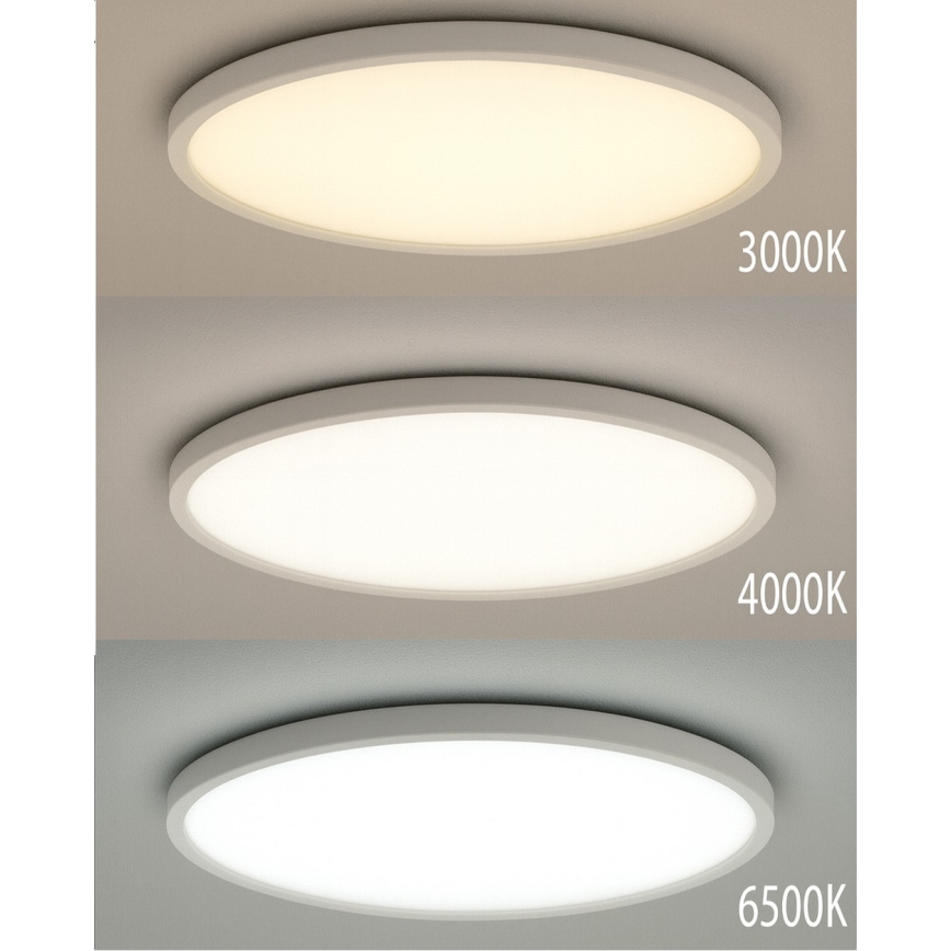 Plafón LED 40W 230V, seleccionable 3000/4000/6500K, Ø 50 cm, blanco