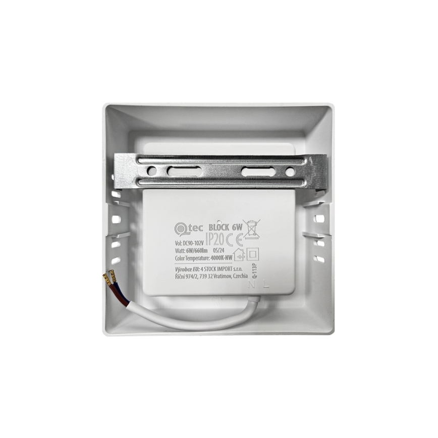 Plafón LED BLOCK LED/6W/230V 4000K 12x12 cm blanco