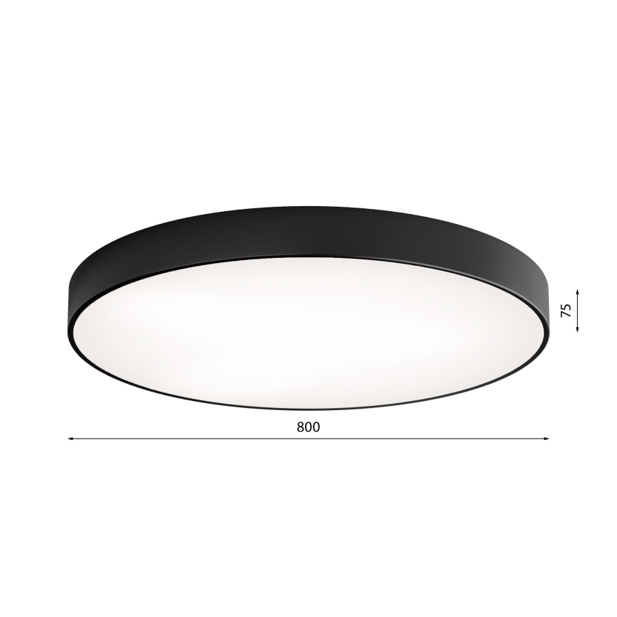 Plafón LED CLEO LED/96W/230V 3000K diá. 80 cm negro