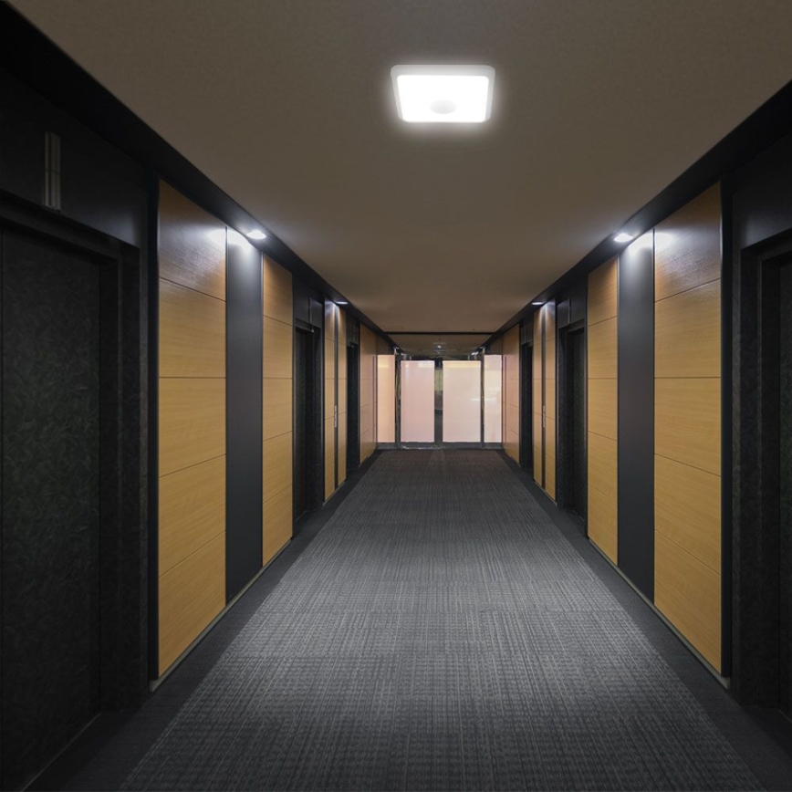 Plafón LED con sensor SAMSUNG CHIP LED/12W/230V 3000/4000/6000K 25x25 cm blanco