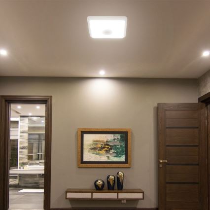 Plafón LED con sensor SAMSUNG CHIP LED/12W/230V 3000/4000/6000K 25x25 cm blanco
