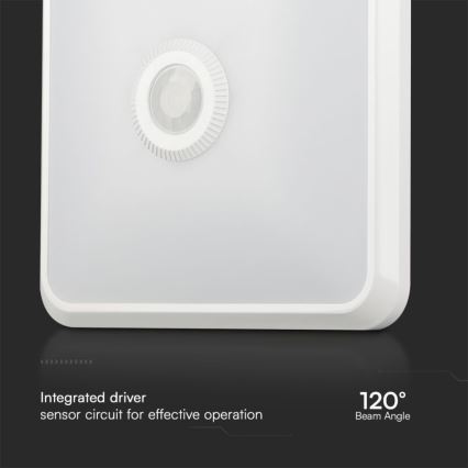 Plafón LED con sensor SAMSUNG CHIP LED/12W/230V 3000/4000/6000K 25x25 cm blanco