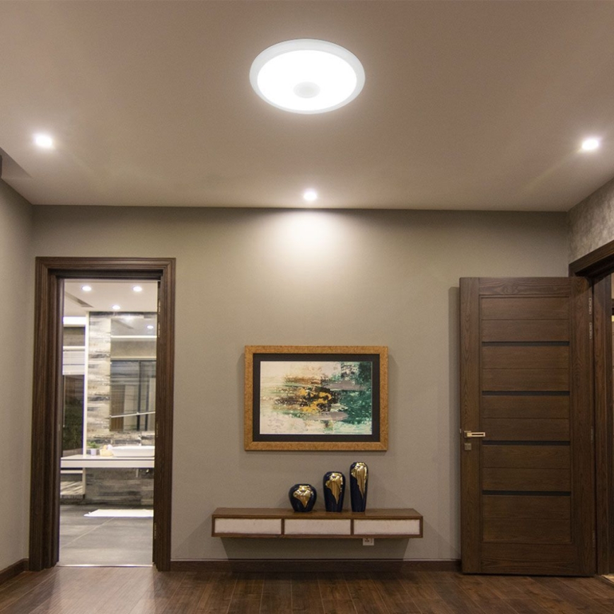 Plafón LED con sensor SAMSUNG CHIP LED/12W/230V 3000/4000/6000K diá. 29 cm blanco