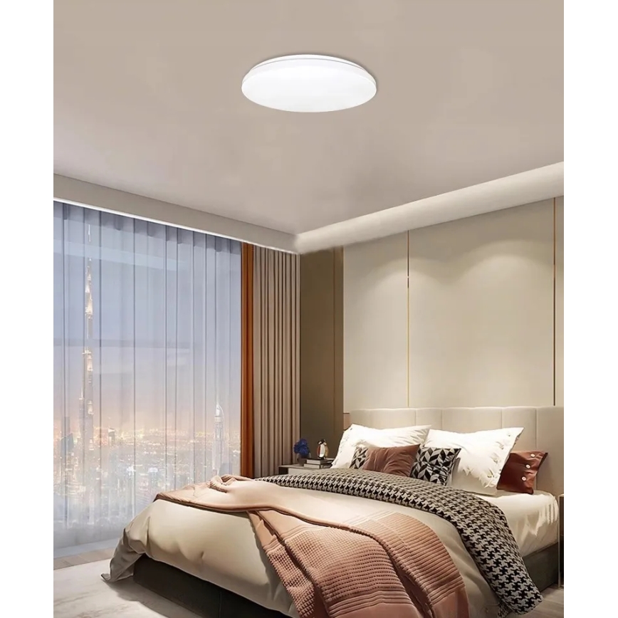Plafón LED con sensor de movimiento y crepuscular LED/24W/230V 4000K Ø 32,5 cm blanco