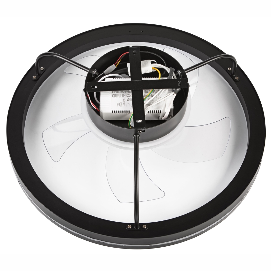 LED Plafón regulable con ventilador FARGO LED/37W/230V negro + control remoto