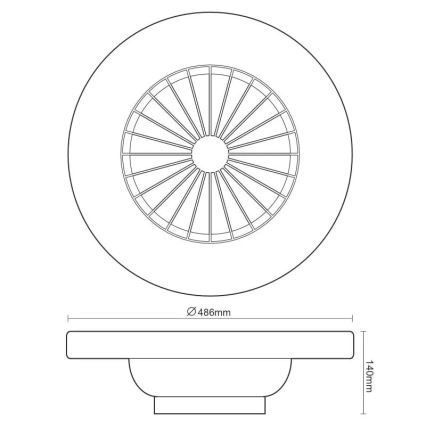 Plafón LED regulable con ventilador STAR LED/48W/230V 3000-6500K + control remoto