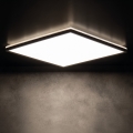 Plafón LED de baño AZPO LED/22W/230V 42x42 cm IP54 negro