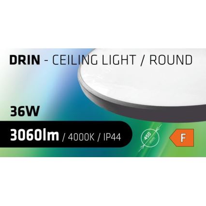 Plafón LED de baño CIRCLE LED/36W/230V 4000K diá. 45 cm IP44 negro