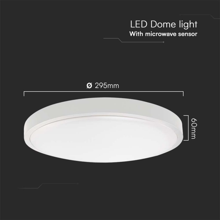 Plafón LED de baño con sensor LED/18W/230V 3000K IP44 diá. 29,5 cm blanco + control remoto