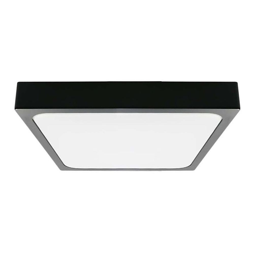 Plafón LED de baño con sensor LED/18W/230V 4000K IP44 22,5x22,5 cm negro