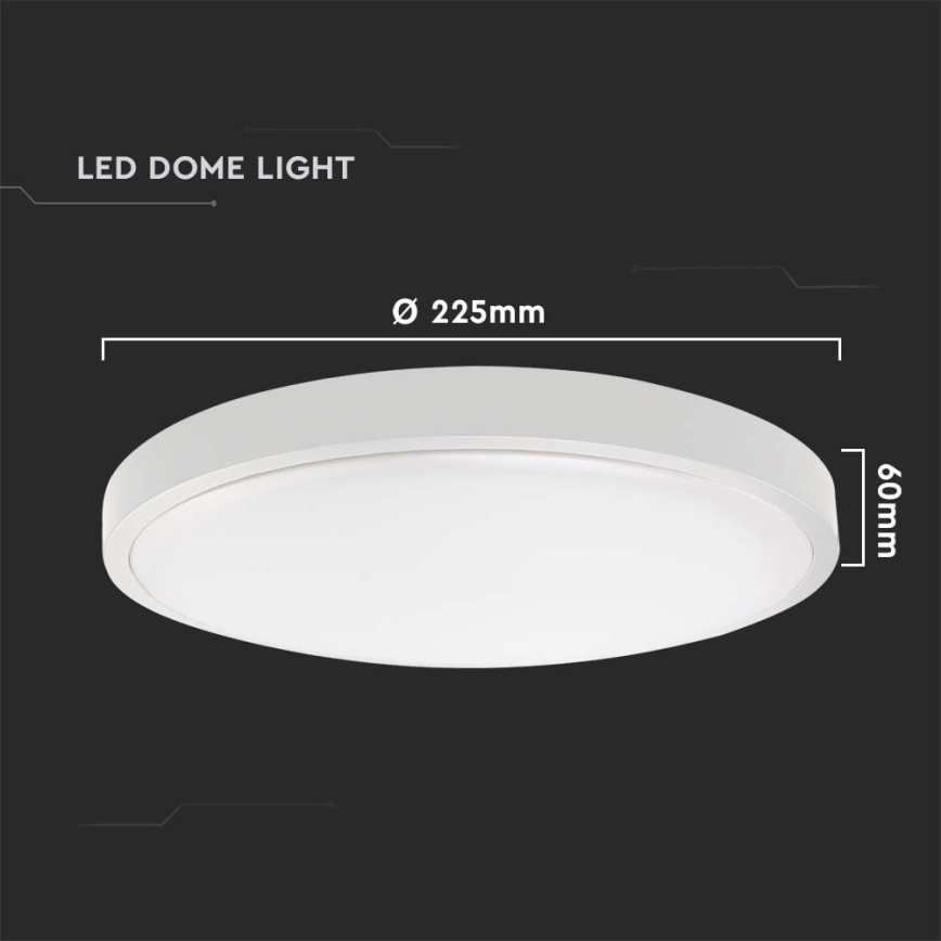 Plafón LED de baño con sensor LED/18W/230V 4000K IP44 diá. 22,5 cm blanco