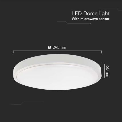 Plafón LED de baño con sensor LED/18W/230V 4000K IP44 diá. 29,5 cm blanco + control remoto