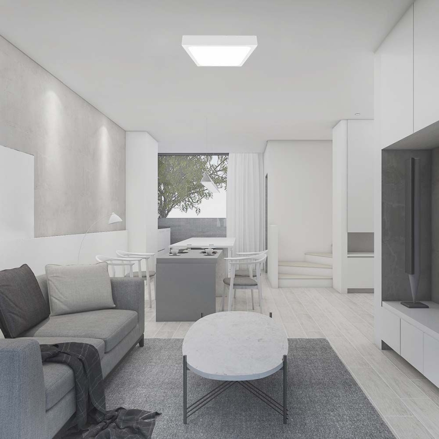 Plafón LED de baño con sensor LED/24W/230V 4000K IP44 29,5x29,5 cm blanco