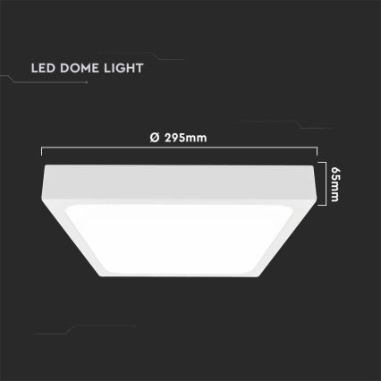 Plafón LED de baño con sensor LED/24W/230V 4000K IP44 29,5x29,5 cm blanco