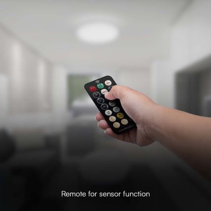 Plafón LED de baño con sensor LED/24W/230V 4000K IP44 diá. 35 cm blanco + control remoto