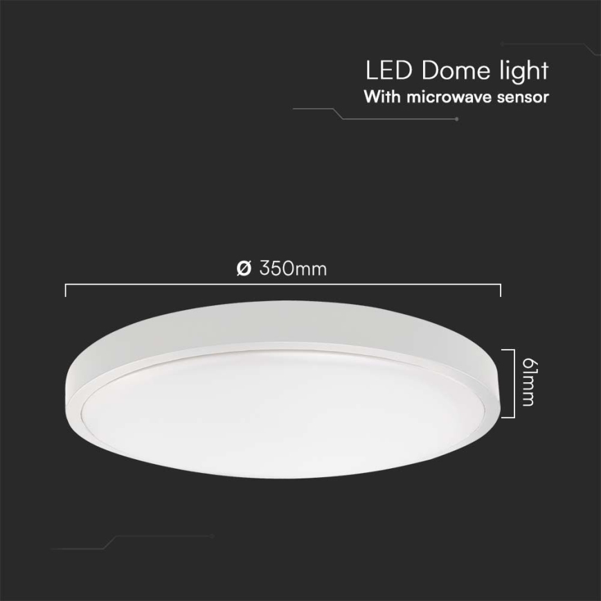 Plafón LED de baño con sensor LED/24W/230V 4000K IP44 diá. 35 cm blanco + control remoto