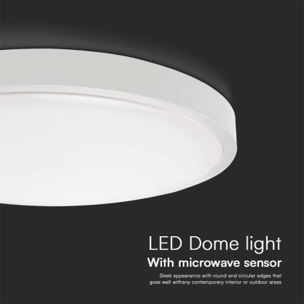 Plafón LED de baño con sensor LED/24W/230V 6500K IP44 diá. 35 cm blanco + control remoto