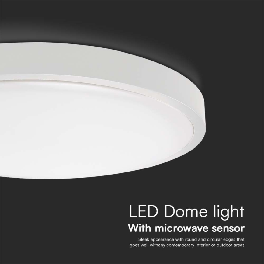 Plafón LED de baño con sensor LED/24W/230V 6500K IP44 diá. 35 cm blanco + control remoto