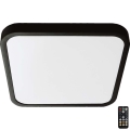 Plafón LED de baño con sensor LED/36W/230V 4000K IP44 42x42 cm negro + control remoto