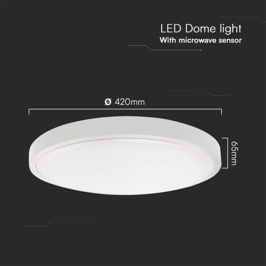 Plafón LED de baño con sensor LED/36W/230V 4000K IP44 diá. 42 cm blanco + control remoto