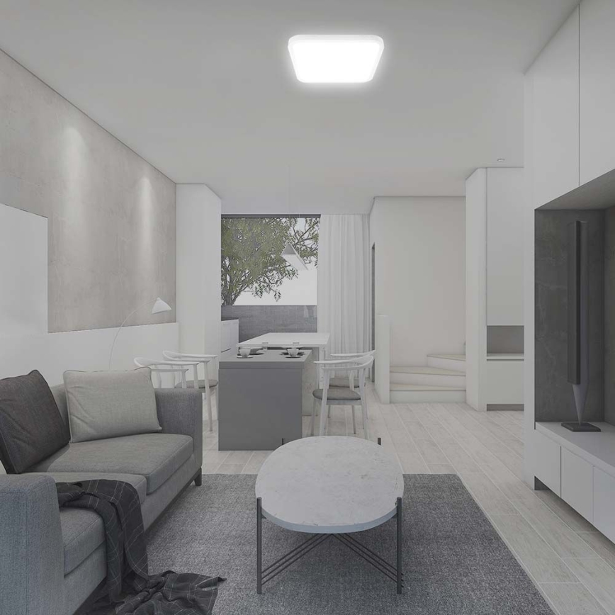 Plafón LED de baño con sensor LED/36W/230V 4000K IP44 42x42 cm blanco + control remoto
