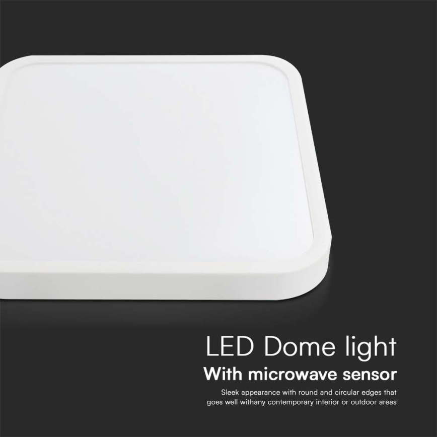 Plafón LED de baño con sensor LED/36W/230V 4000K IP44 42x42 cm blanco + control remoto