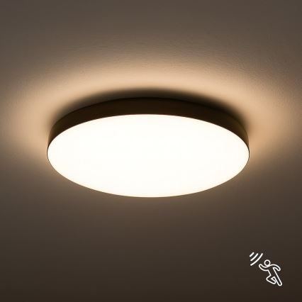 Plafón LED de baño con sensor MAYA LED/13W/230V diá. 33 cm IP44 negro