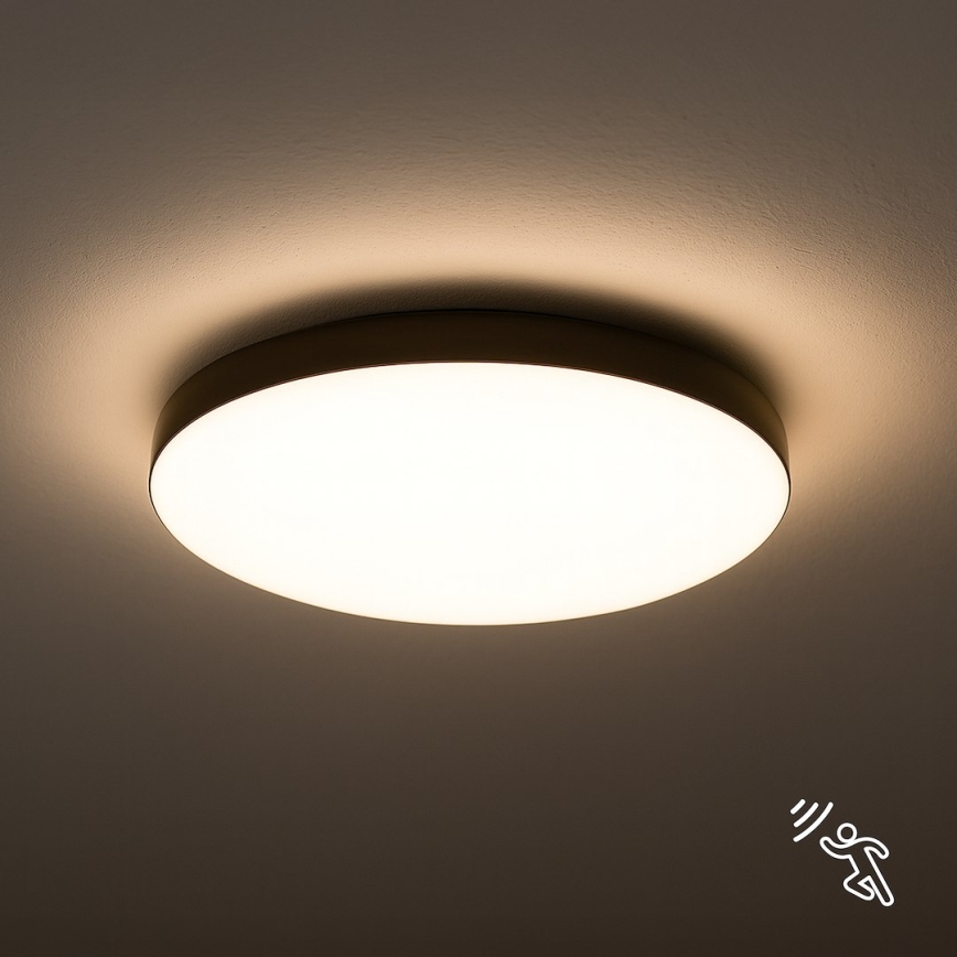 Plafón LED de baño con sensor MAYA LED/13W/230V diá. 33 cm IP44 negro
