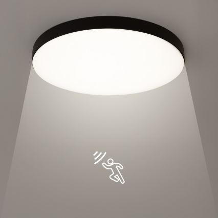 Plafón LED de baño con sensor MAYA LED/13W/230V diá. 33 cm IP44 negro