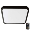 Plafón LED de baño con sensor SAMSUNG CHIP LED/36W/230V IP44 4000K 42x42 cm negro + control remoto