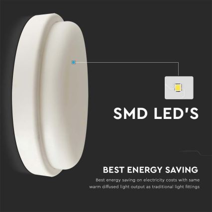 Plafón LED de baño LED/12W/230V 4000K IP54 diá. 15 cm