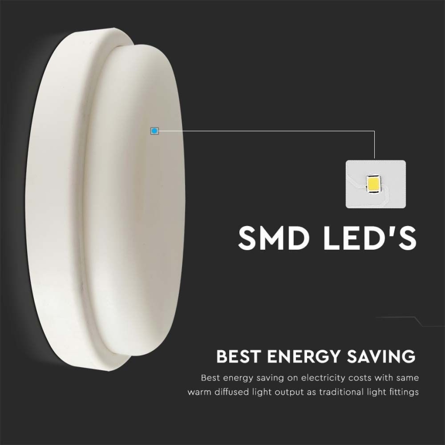 Plafón LED de baño LED/12W/230V 4000K IP54 diá. 15 cm