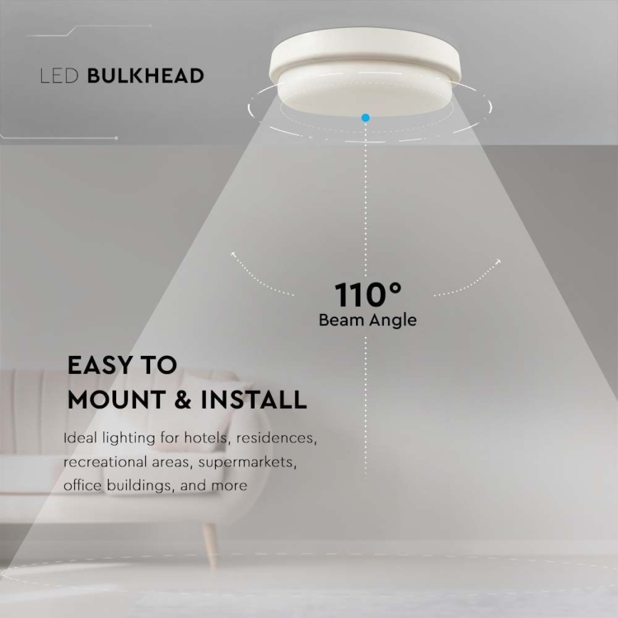 Plafón LED de baño LED/12W/230V 4000K IP54 diá. 15 cm