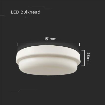 Plafón LED de baño LED/12W/230V 4000K IP54 diá. 15 cm